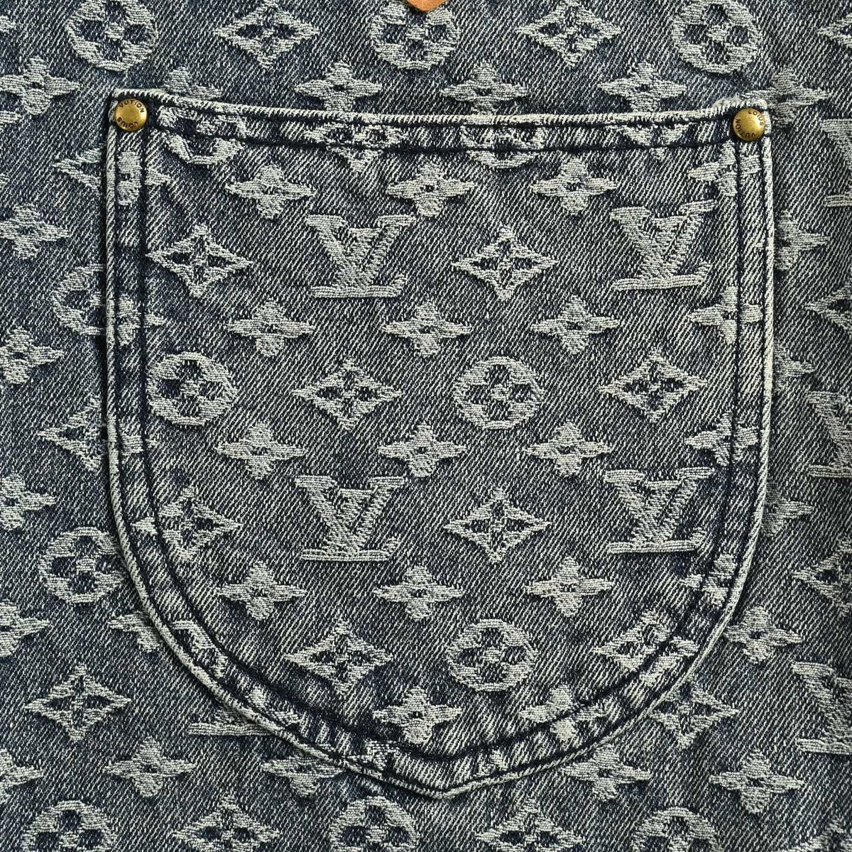 Washed Monogram Patchwork Baggy Denim