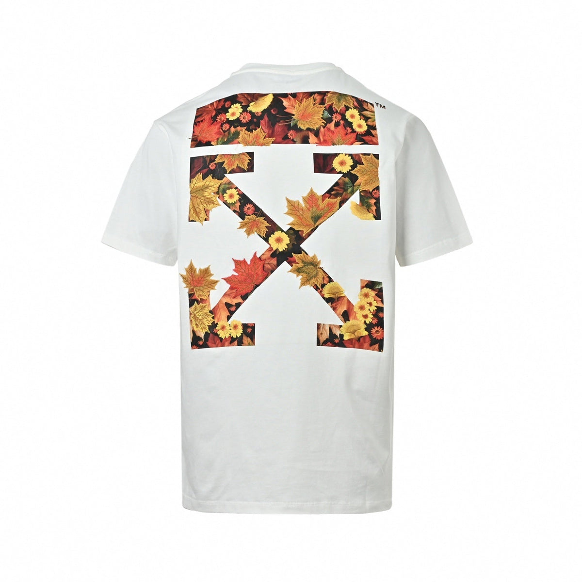 Embroidered Leaves Arrow Logo T-Shirt | White