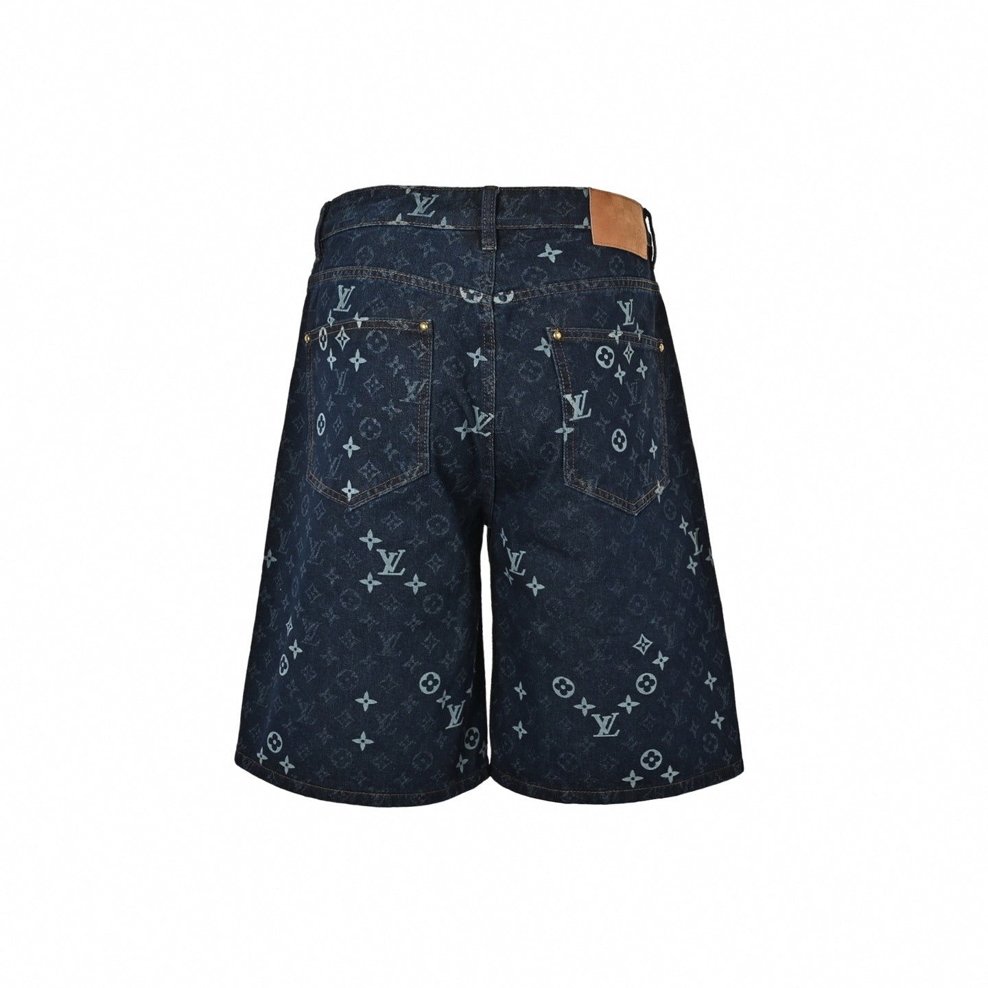 Monogram Baggy Denim Shorts | Dark Indigo