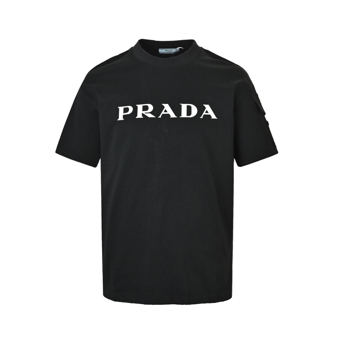 Logo Print T-Shirt with Sleeve Pocket | Black