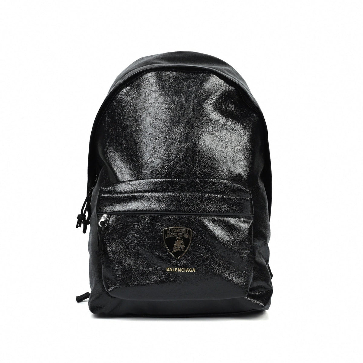 Balenciaga x Automobili Lamborghini Crinkled Leather Backpack | Black