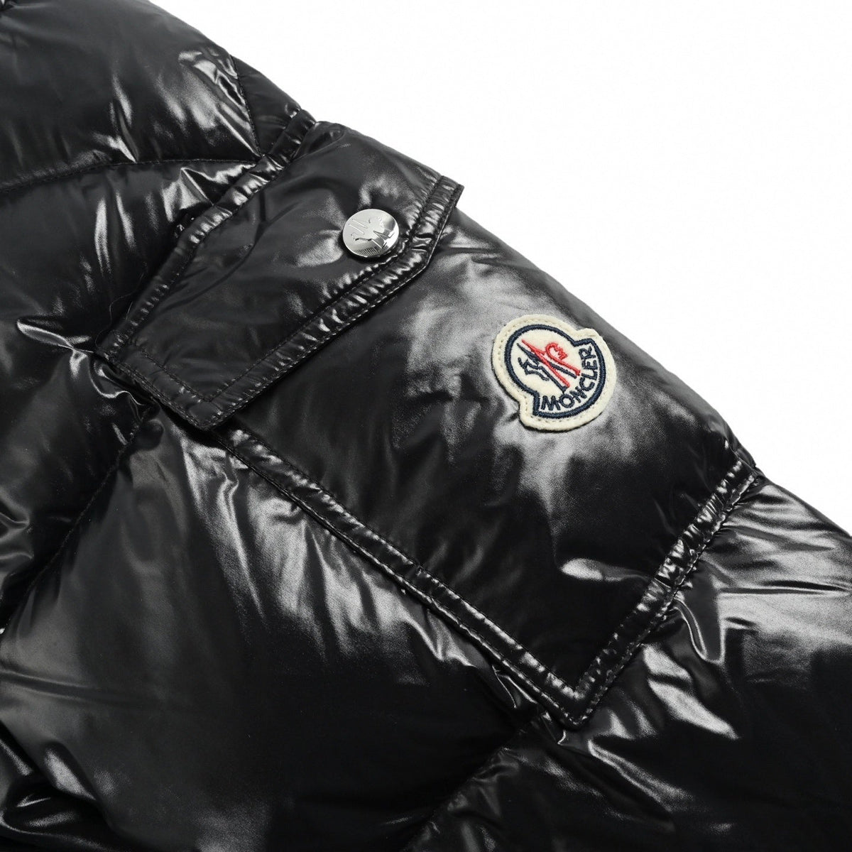 High-Gloss Nylon Long Down Parka | Black