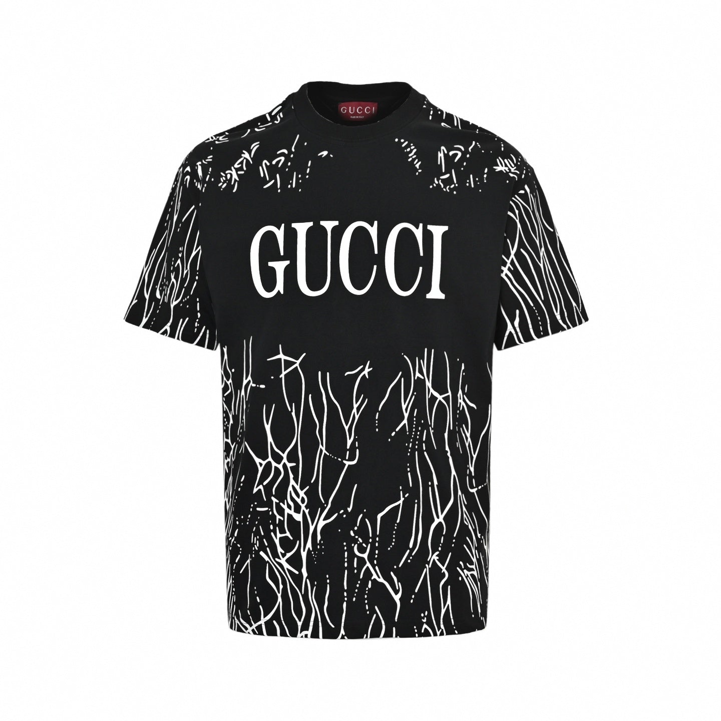 Abstract Line Print Logo T-Shirt