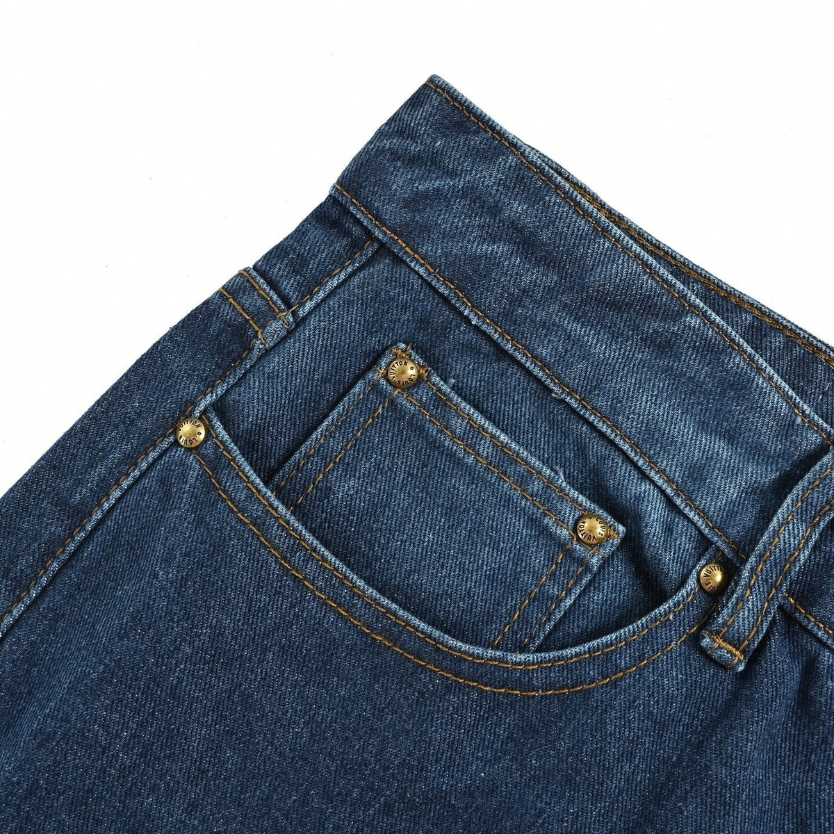 Monogram Cuff Wide-Leg Jeans