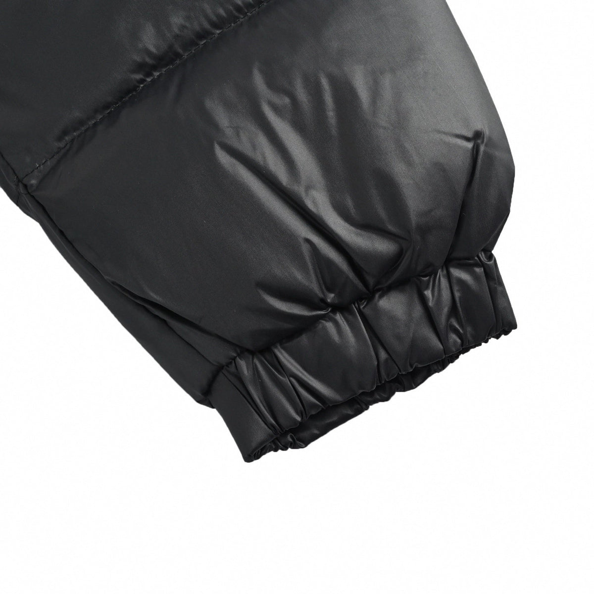 Contrast Piping Hooded Down Jacket | Black