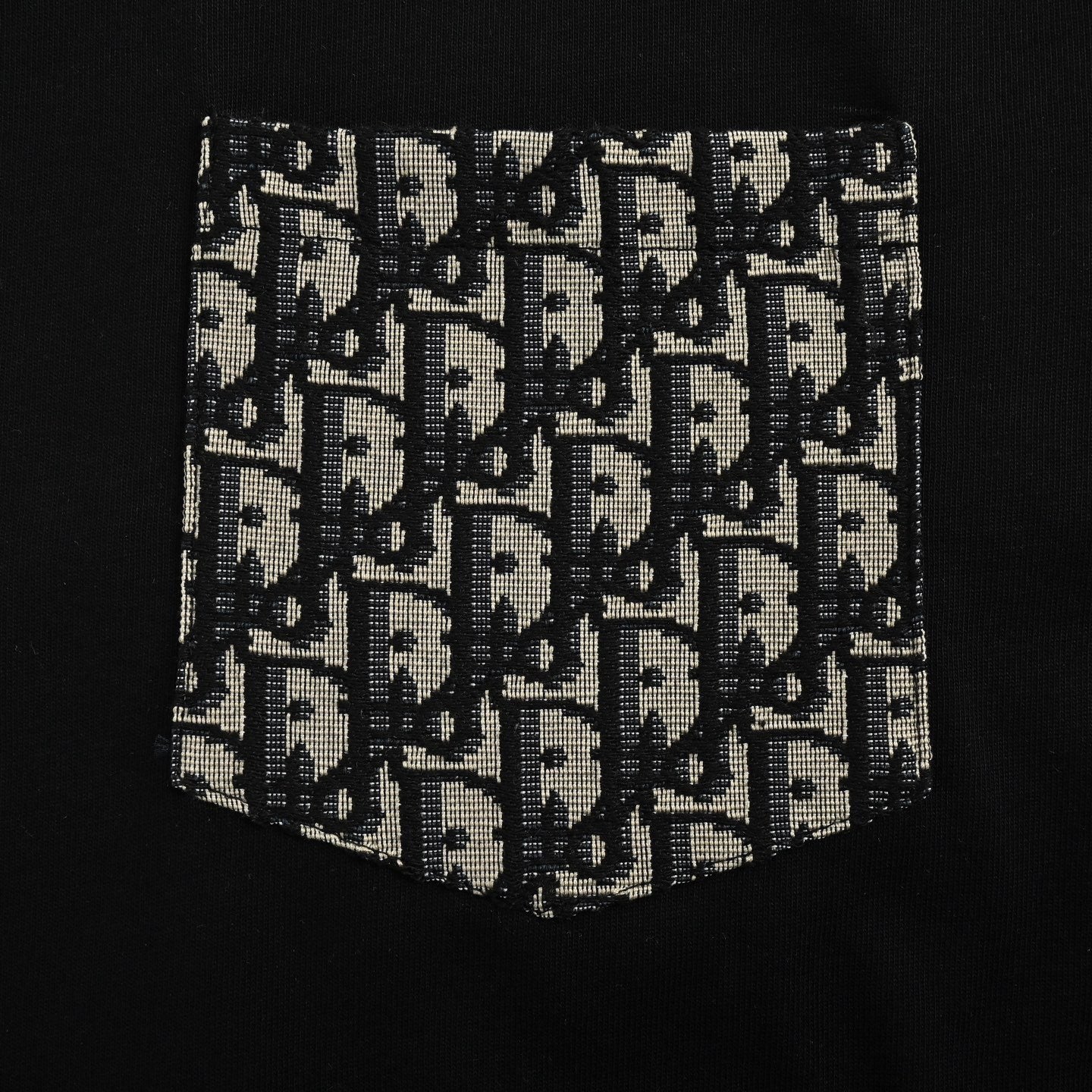 Oblique Jacquard Pocket T-Shirt | Black