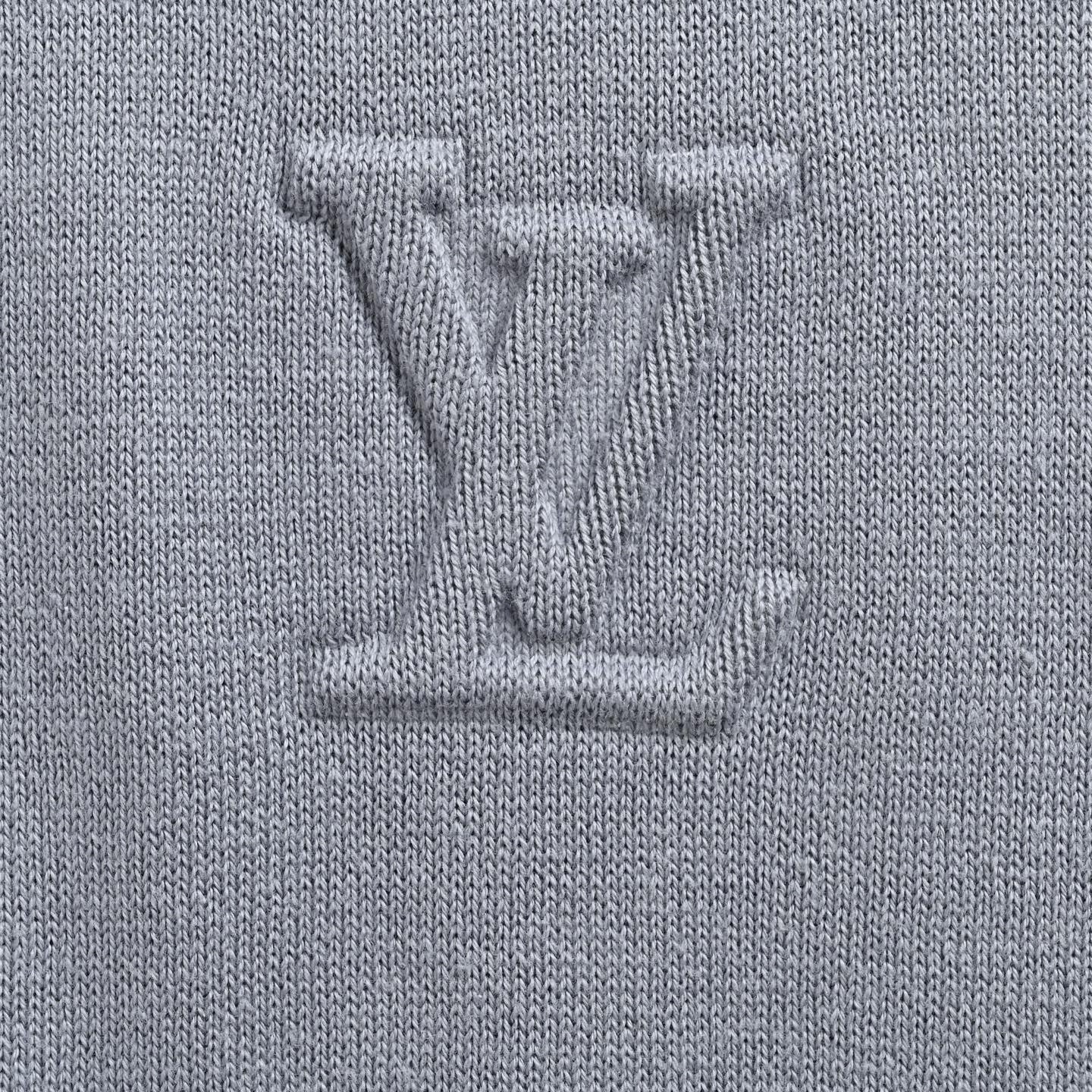 Embossed LV Color-Block T-Shirt | Blue-Grey