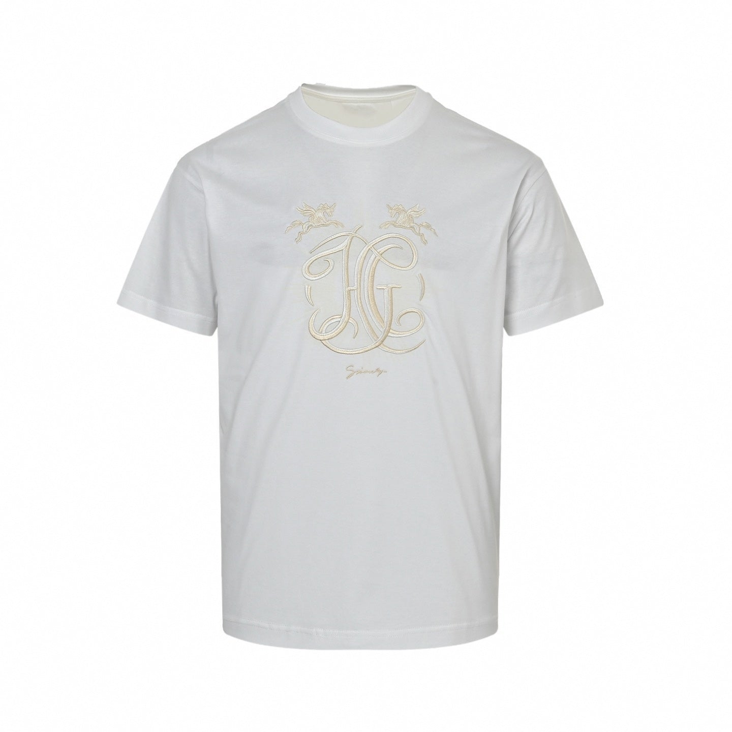 Embroidered Pegasus Crest T-Shirt | White