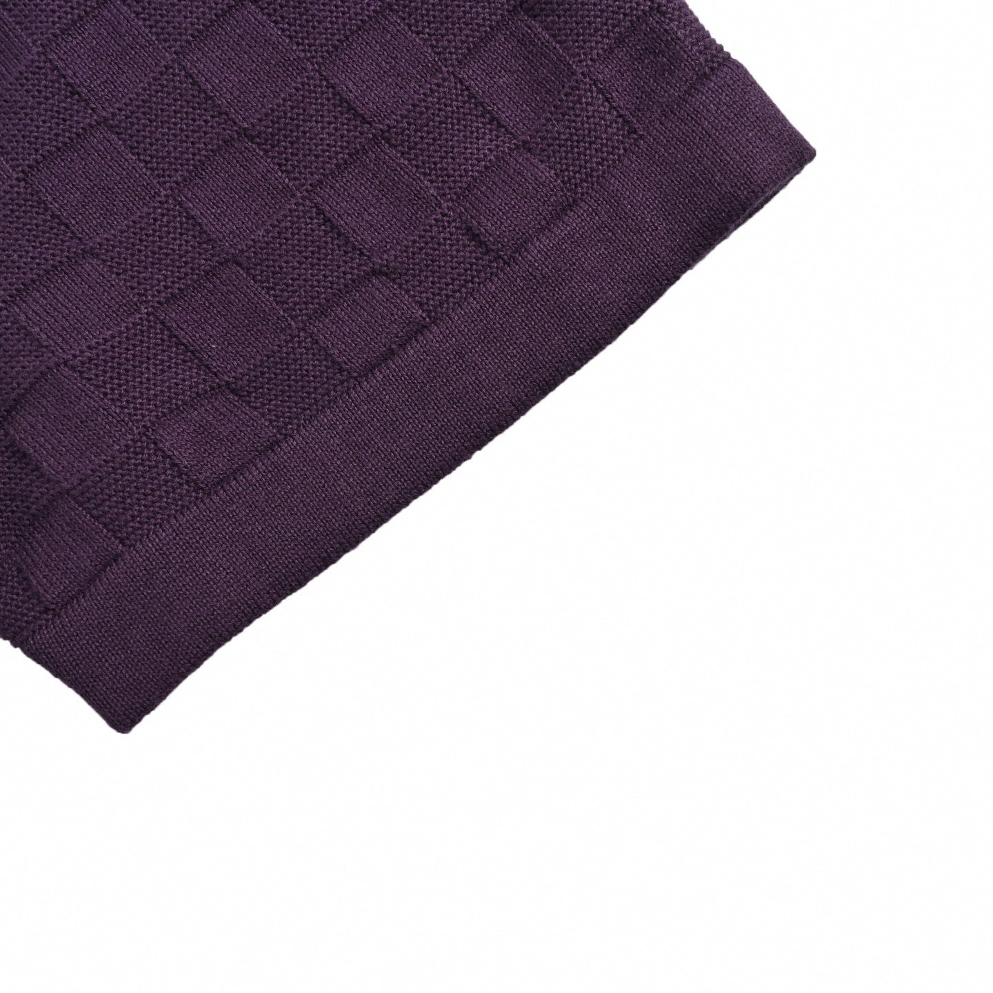 Damier Tonal Knit T-Shirt | Deep Plum