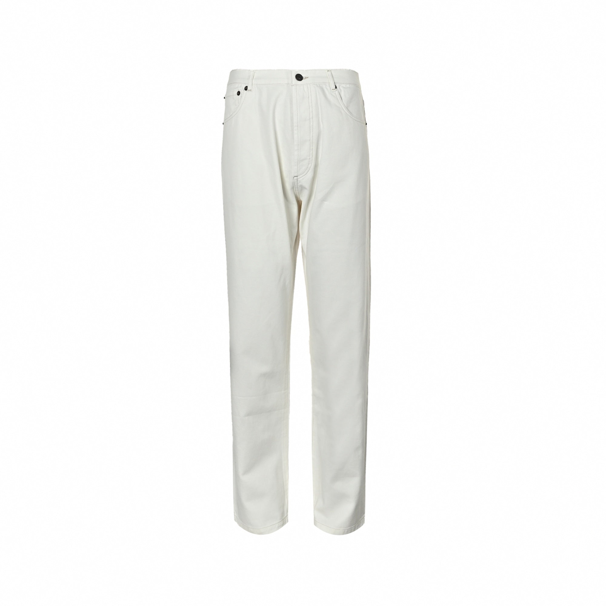 Straight-Leg Denim Jeans - White