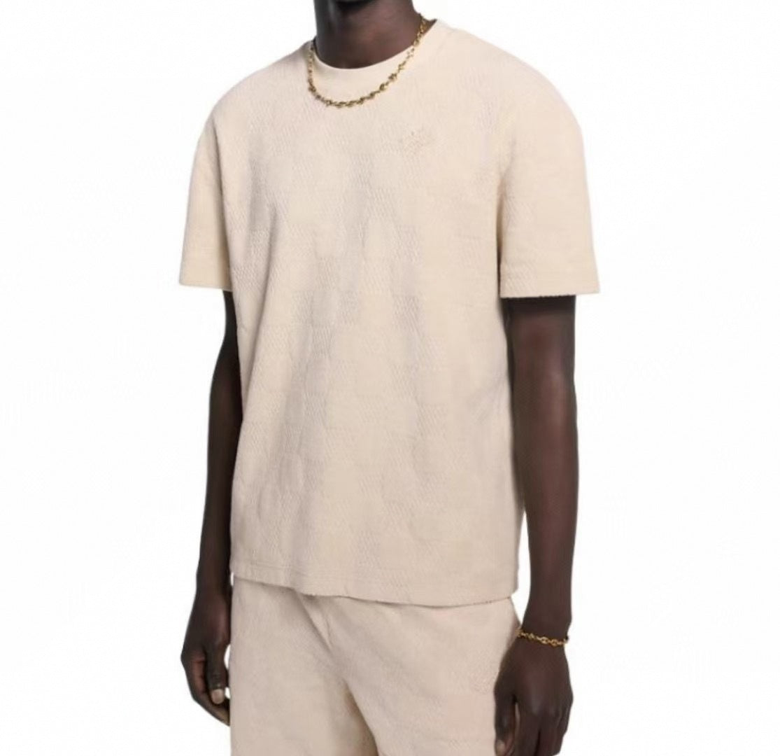 Damier Cotton Toweling Set | Beige