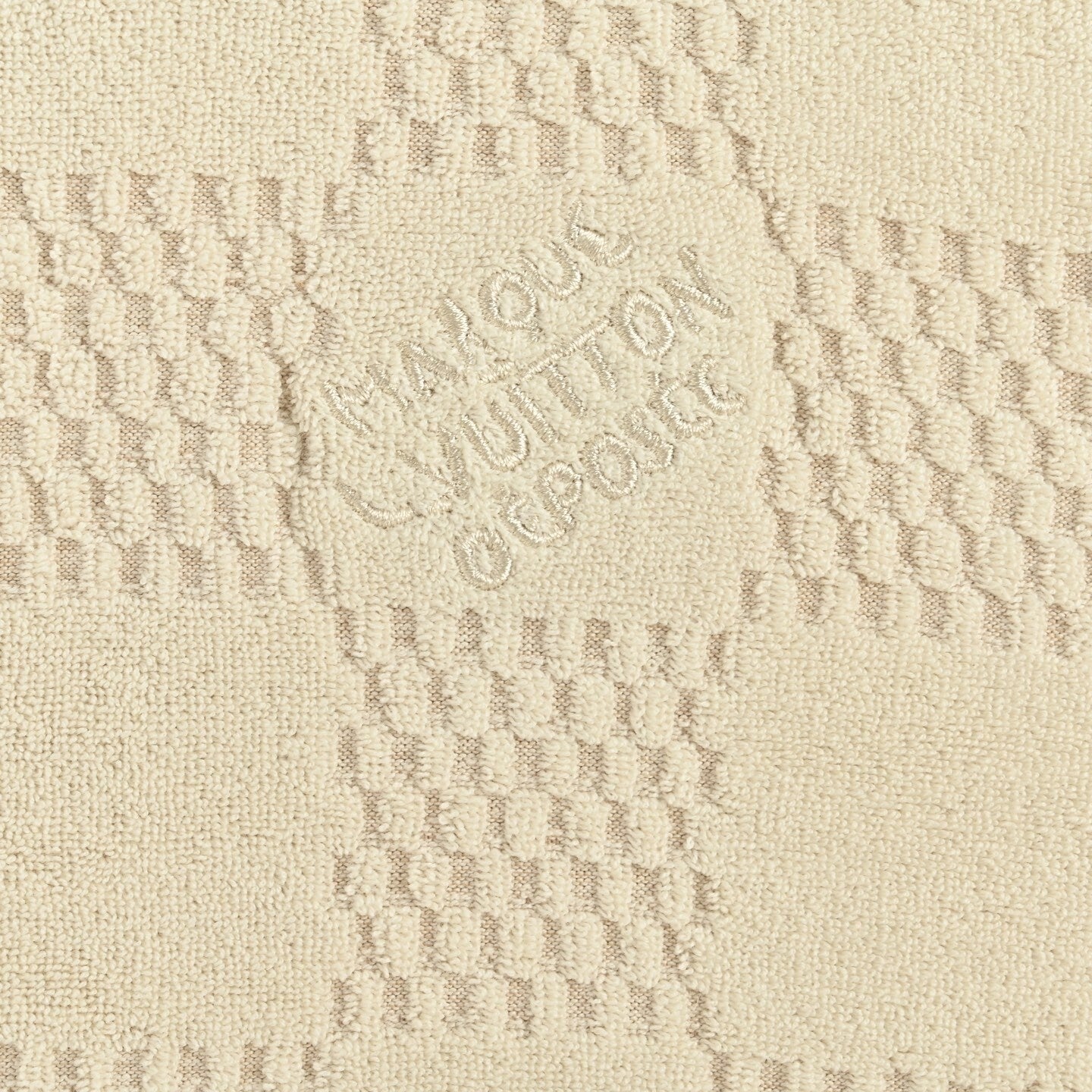 Damier Cotton Toweling Set | Beige