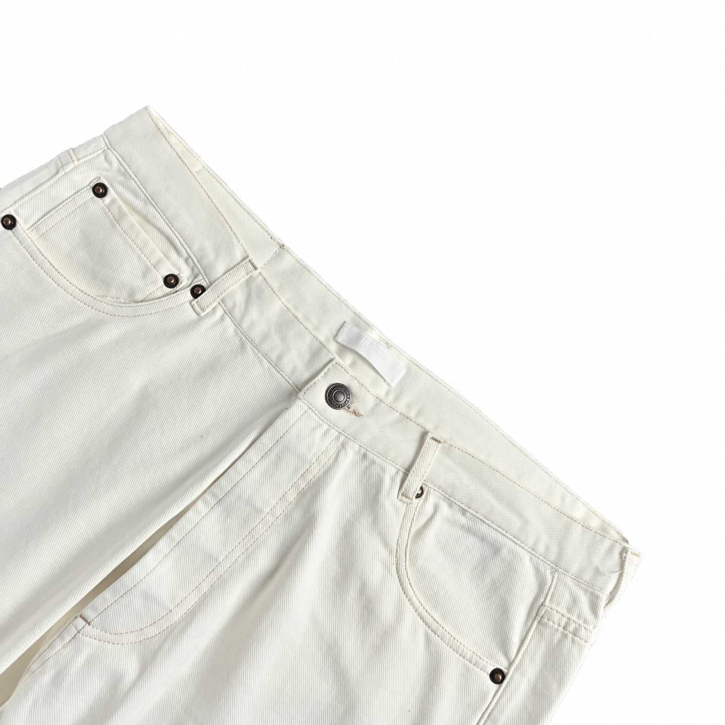 Straight-Leg Denim Jeans - White