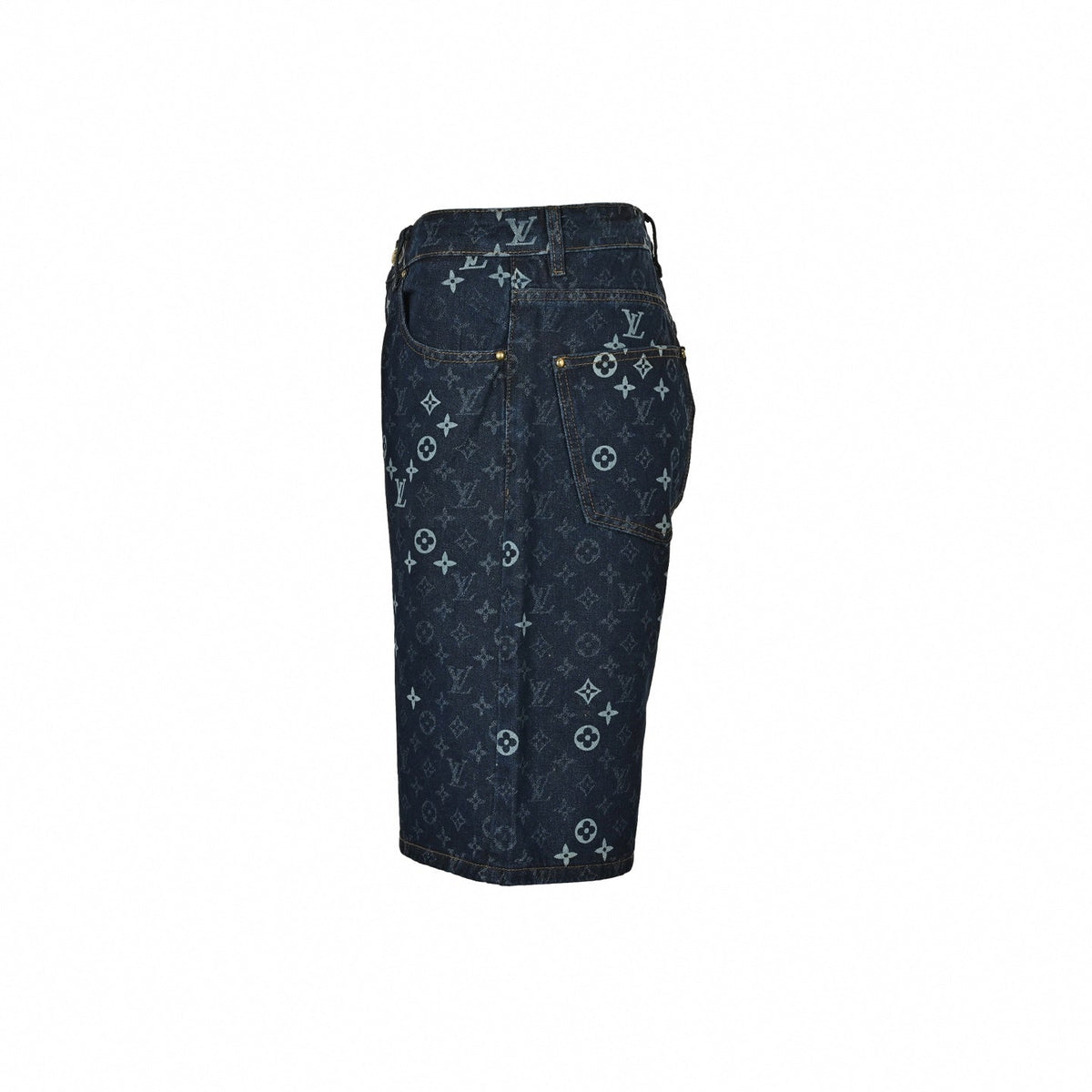 Monogram Baggy Denim Shorts | Dark Indigo