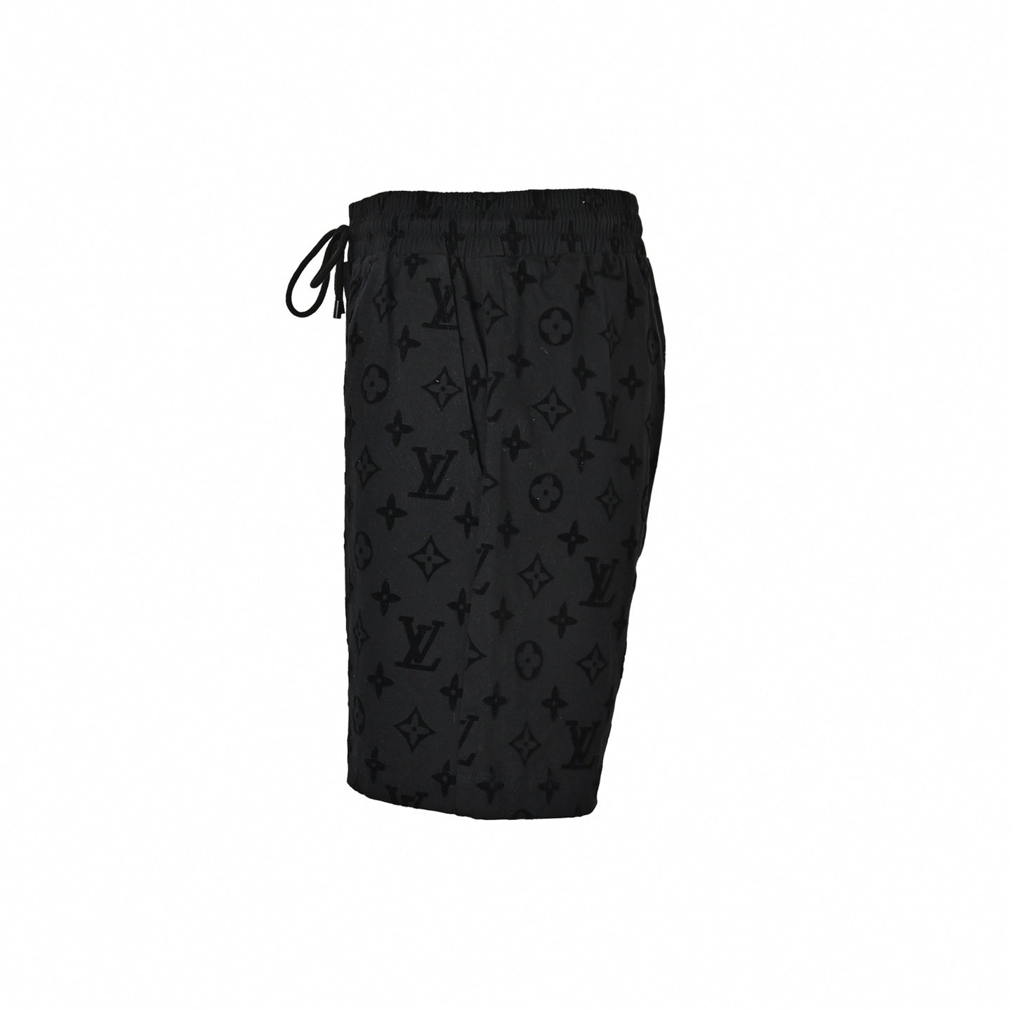 Flocked Monogram Shorts | Black