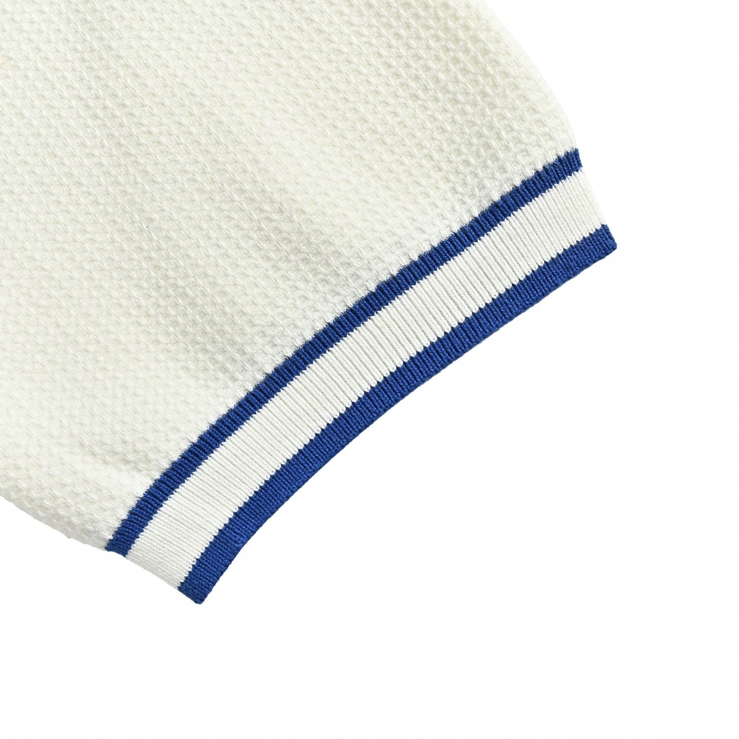 Contrast Trim Knit Shirt - White