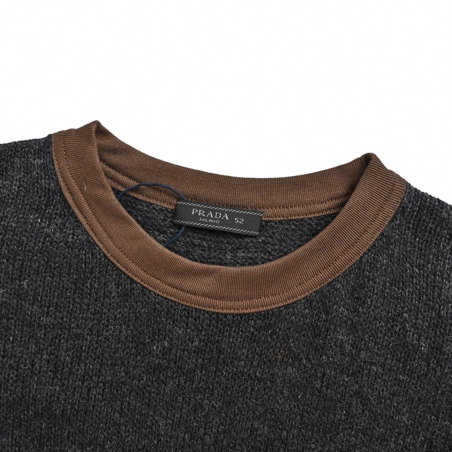 Contrast-Trim Knit T-Shirt | Charcoal Grey