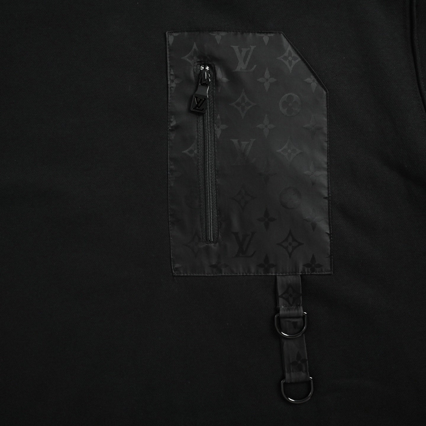 D-Ring Detail Monogram Sweatshirt - Black
