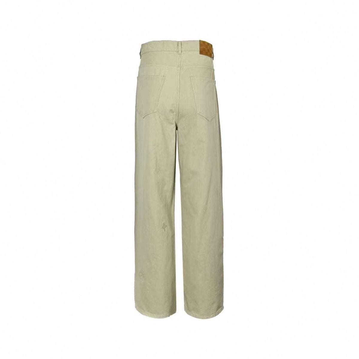 Embroidered Monogram Canvas Wide-Leg Trousers - Beige