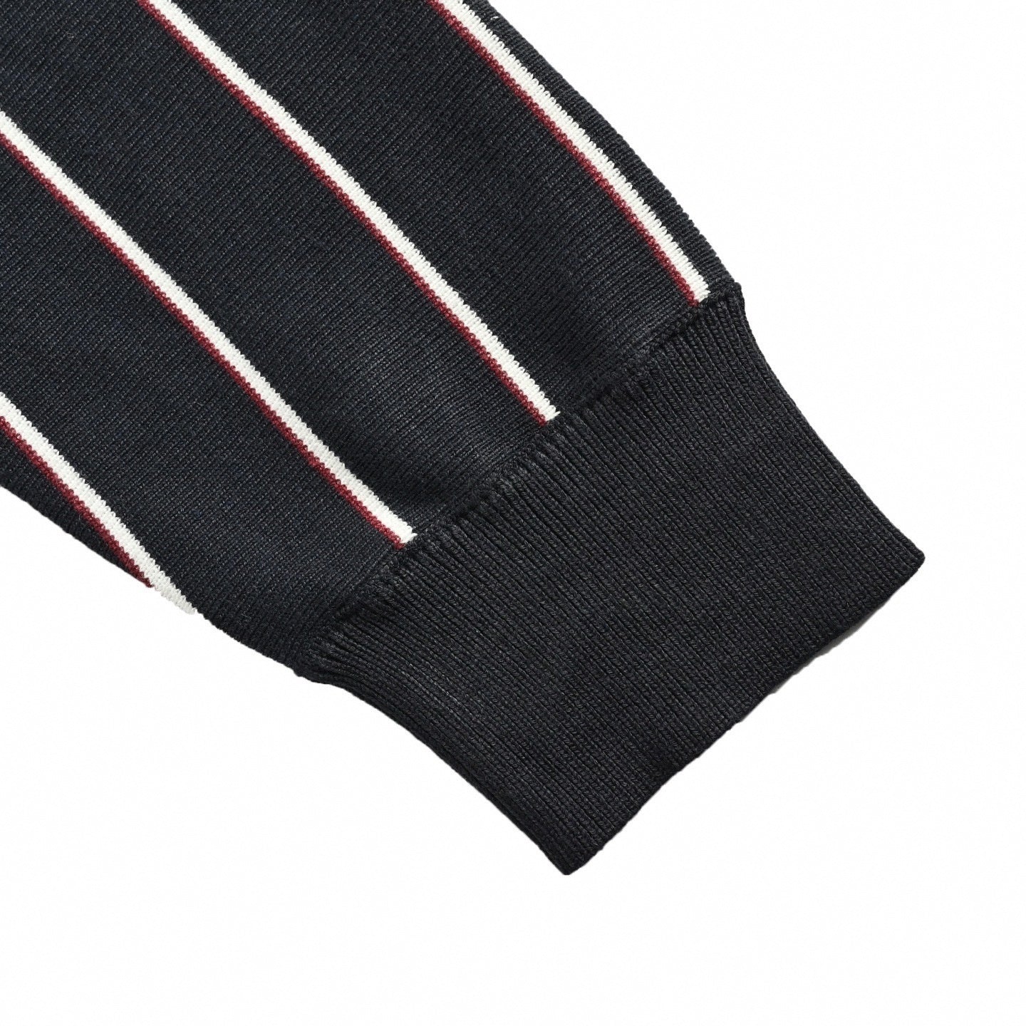 Fine-Knit Pinstripe Cardigan | Black & White