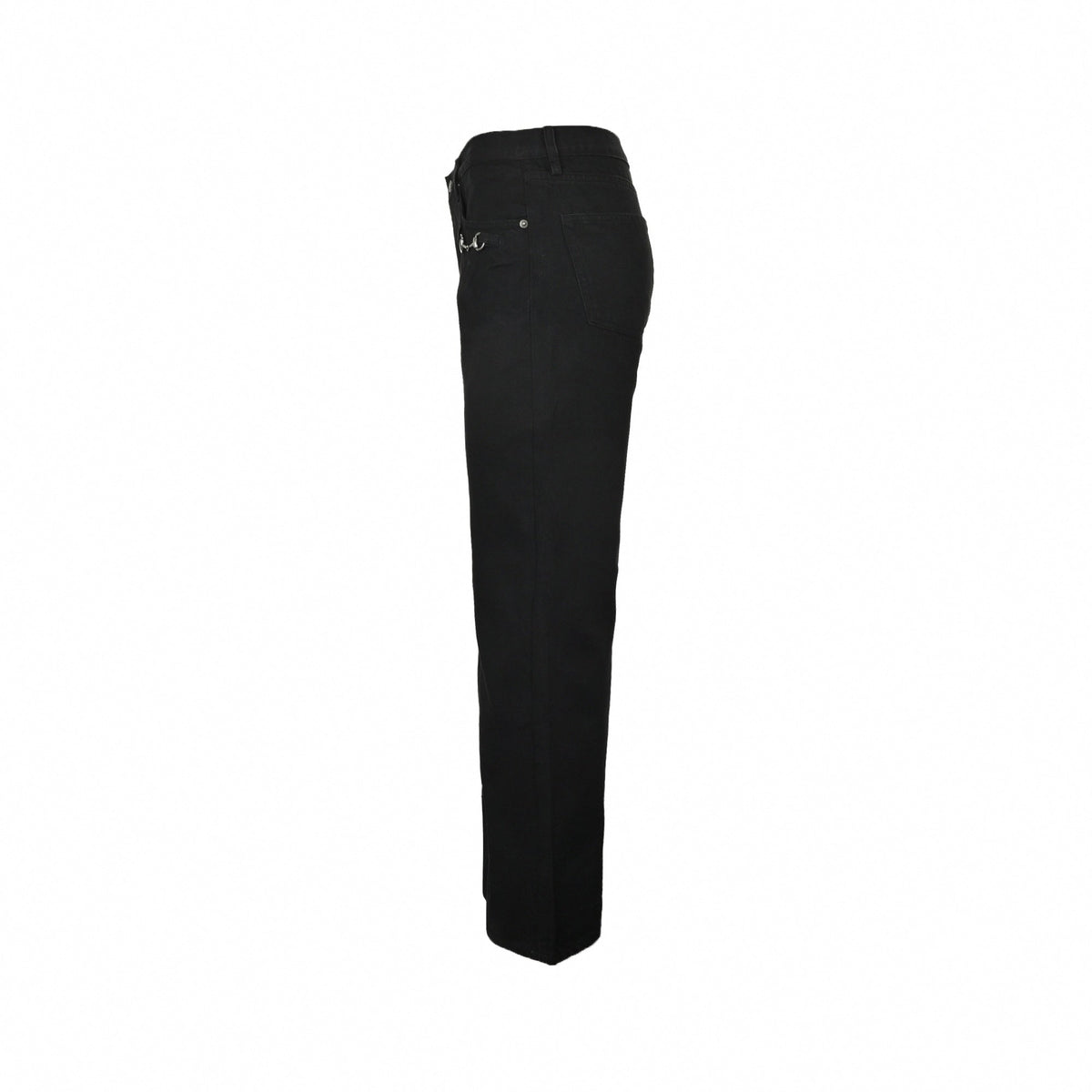 Horsebit Detail Jeans - Black