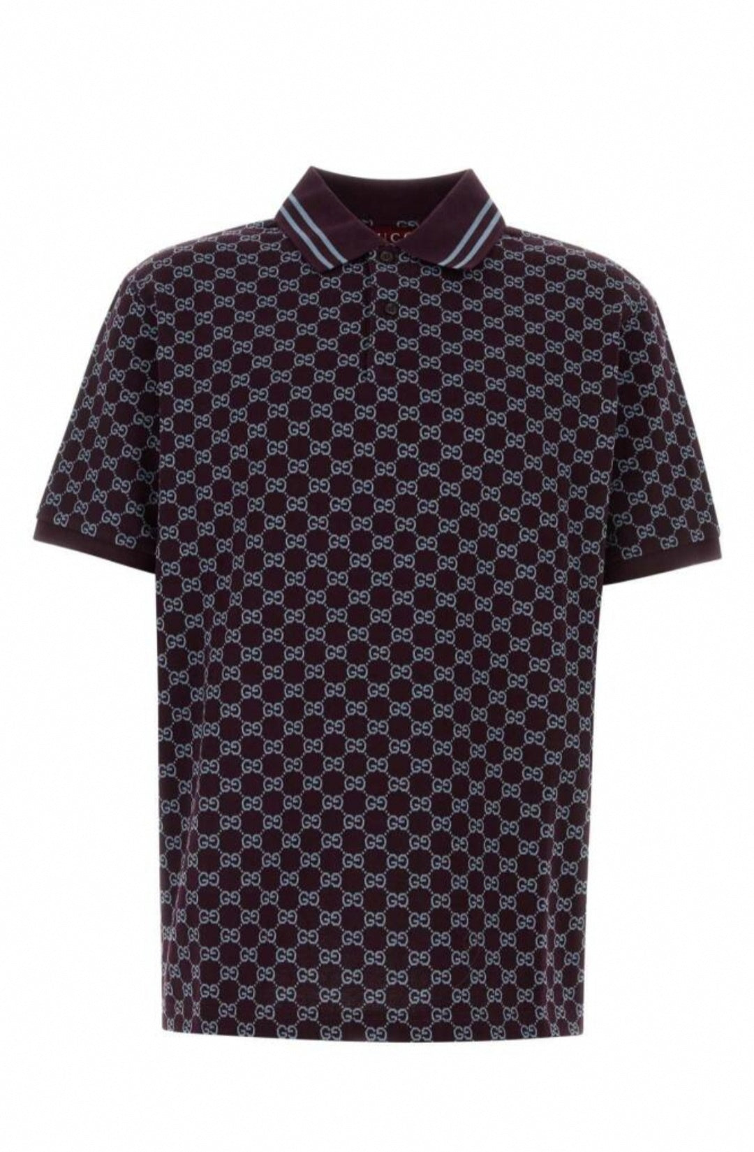 All-Over GG Motif Polo | Burgundy & Light Blue