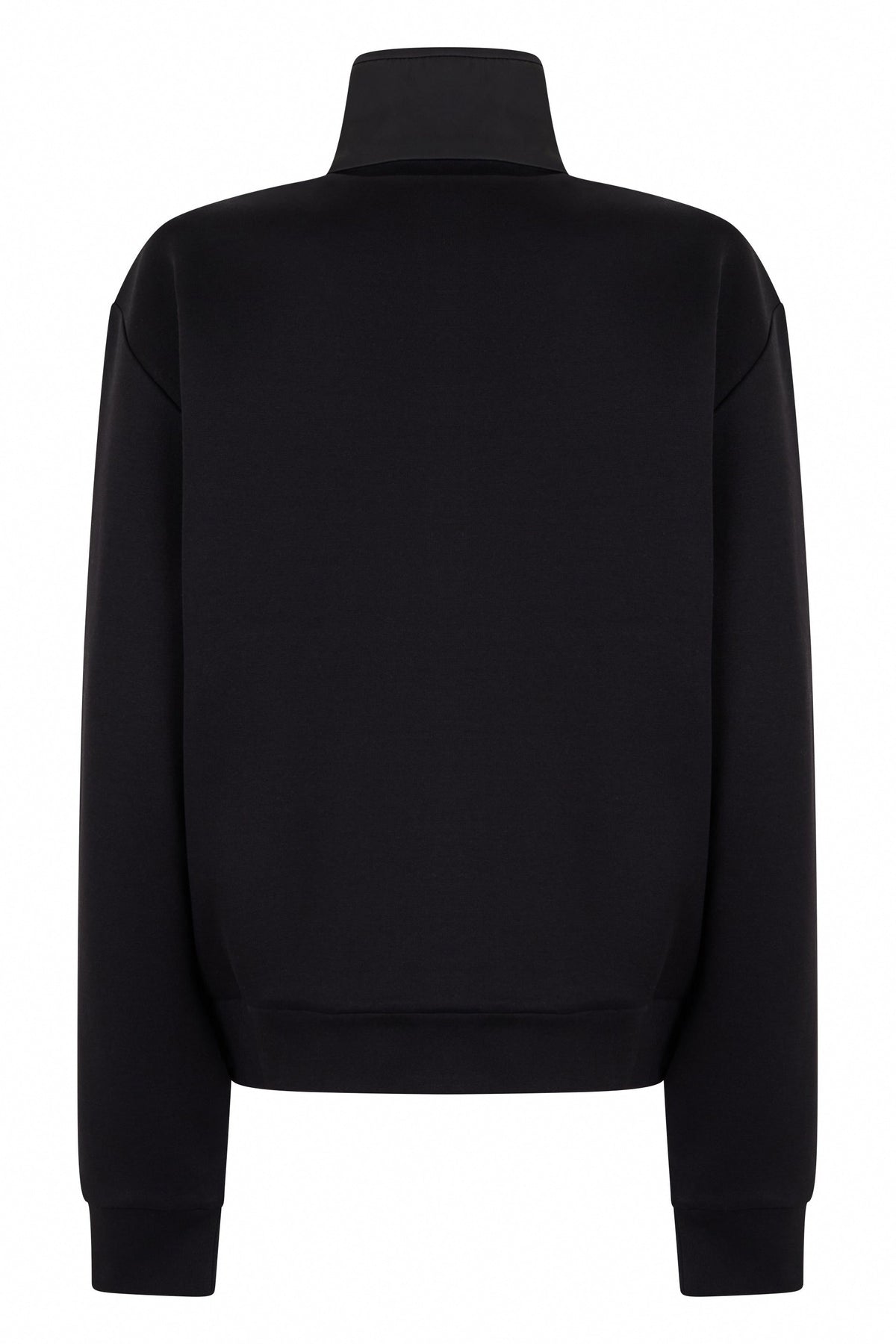 Paneled Zip-Up Sweatshirt | Black