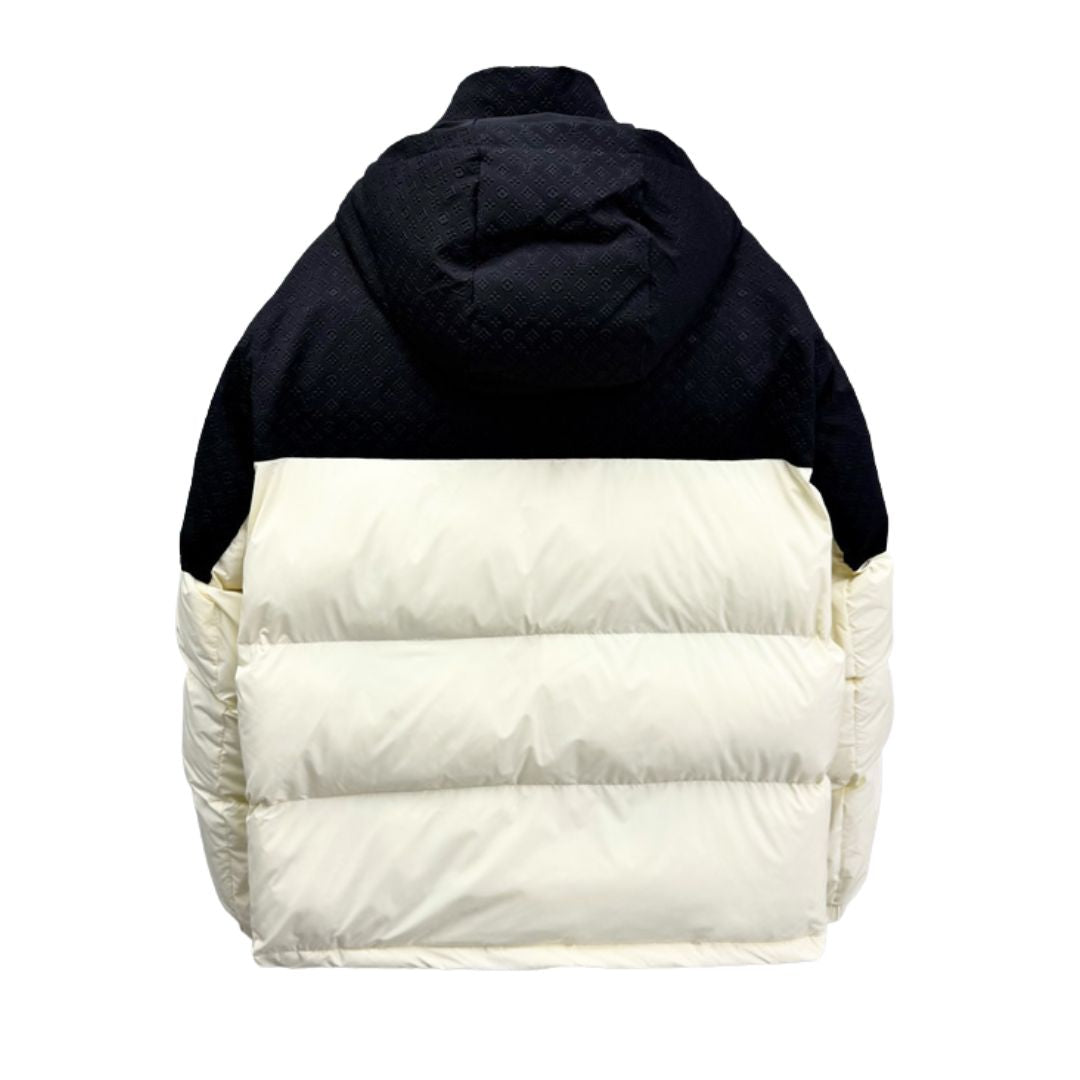 Embossed Monogram Yoke Two-Tone Puffer Jacket
