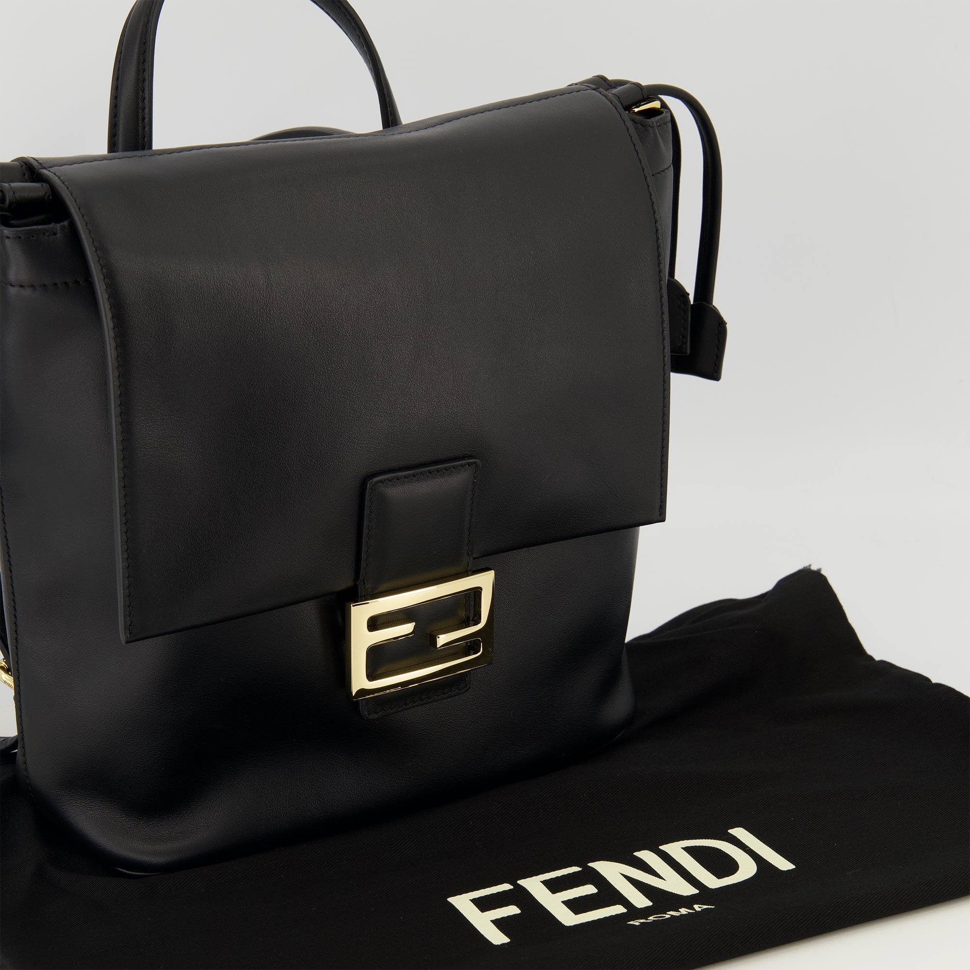 Black Leather Backpack