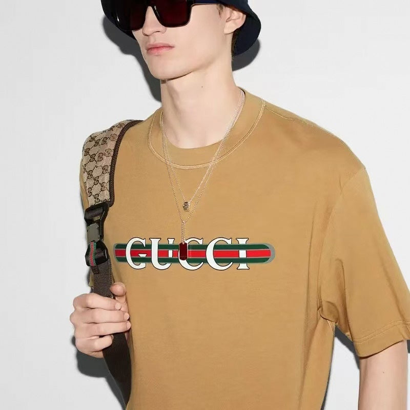 Web Stripe Logo T-Shirt | Camel
