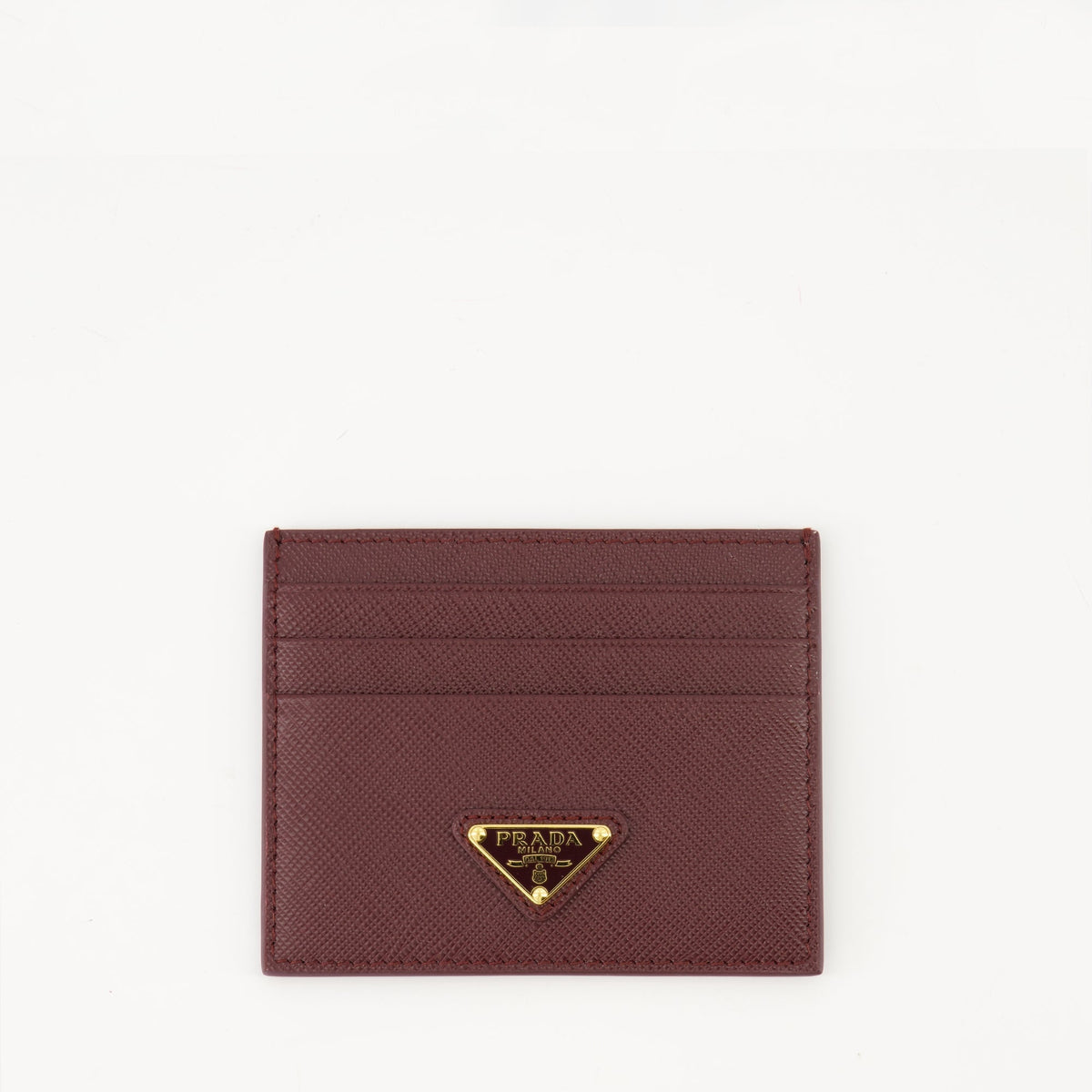 Saffiano Leather Card Holder | Bordeaux