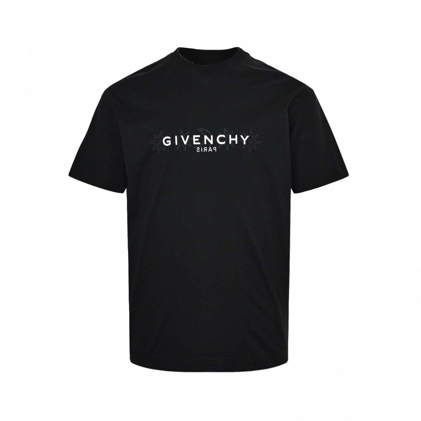 Inverted Logo & Celestial Graphic T-Shirt | Black