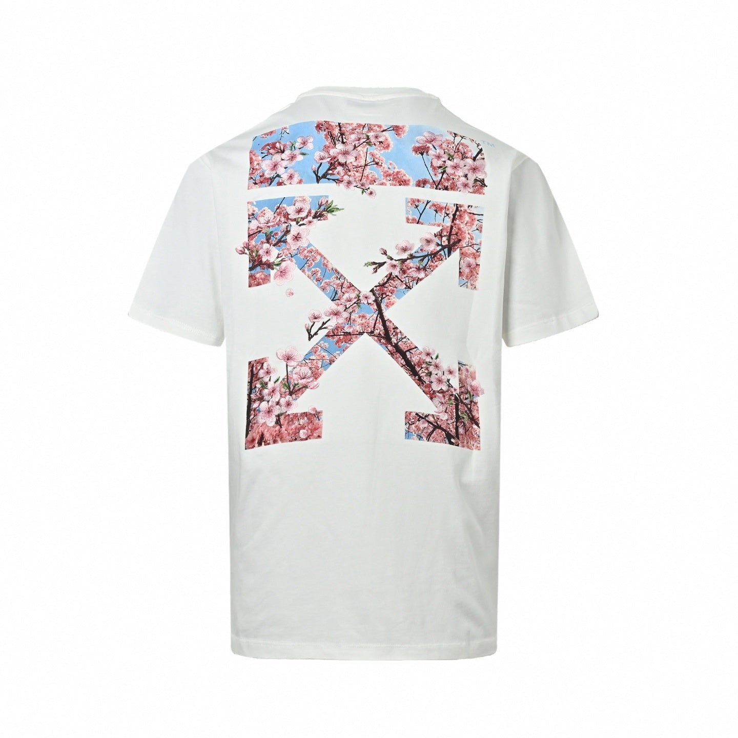 Embroidered Cherry Blossom Arrow Logo T-Shirt | White