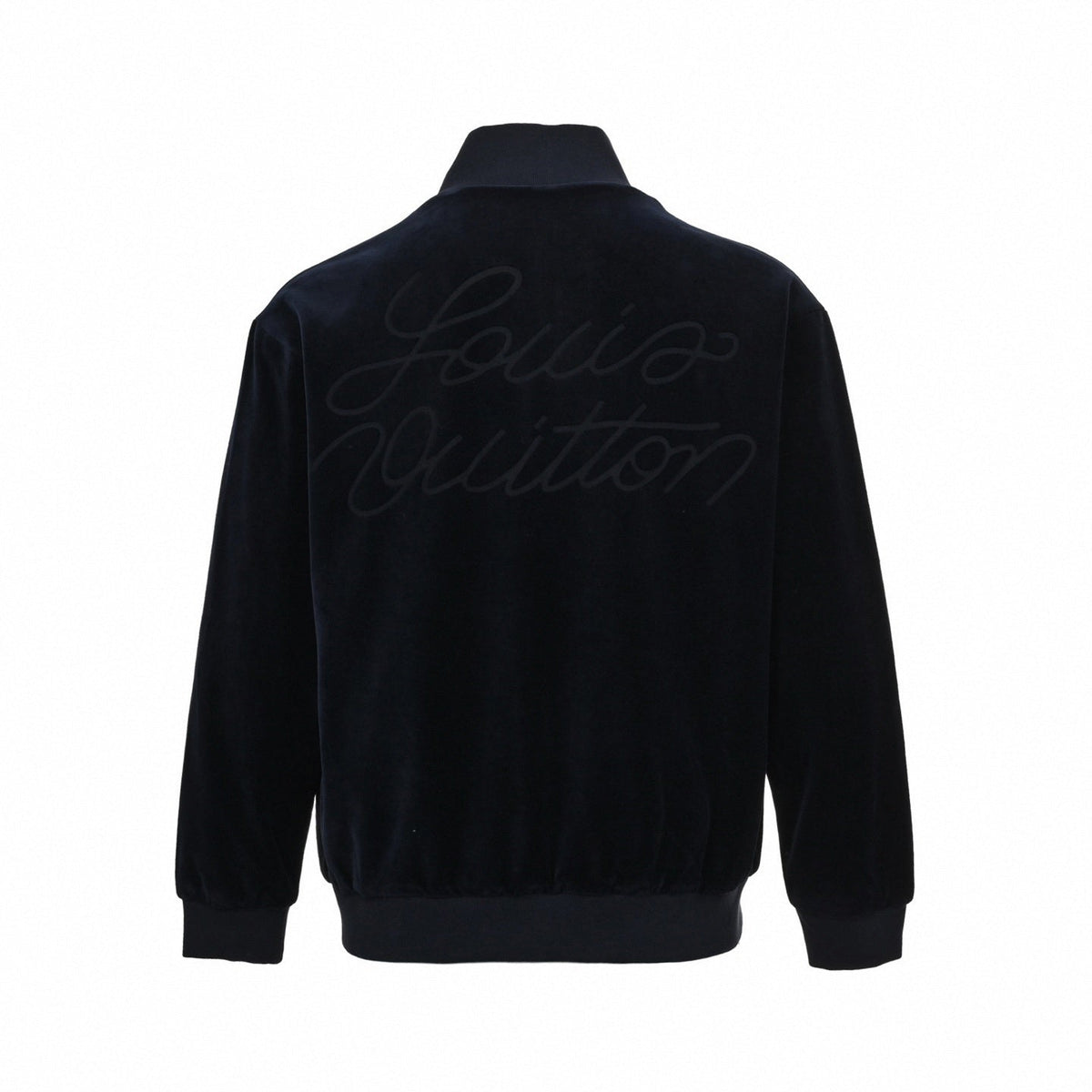 Velour Script Logo Zip-Up Jacket