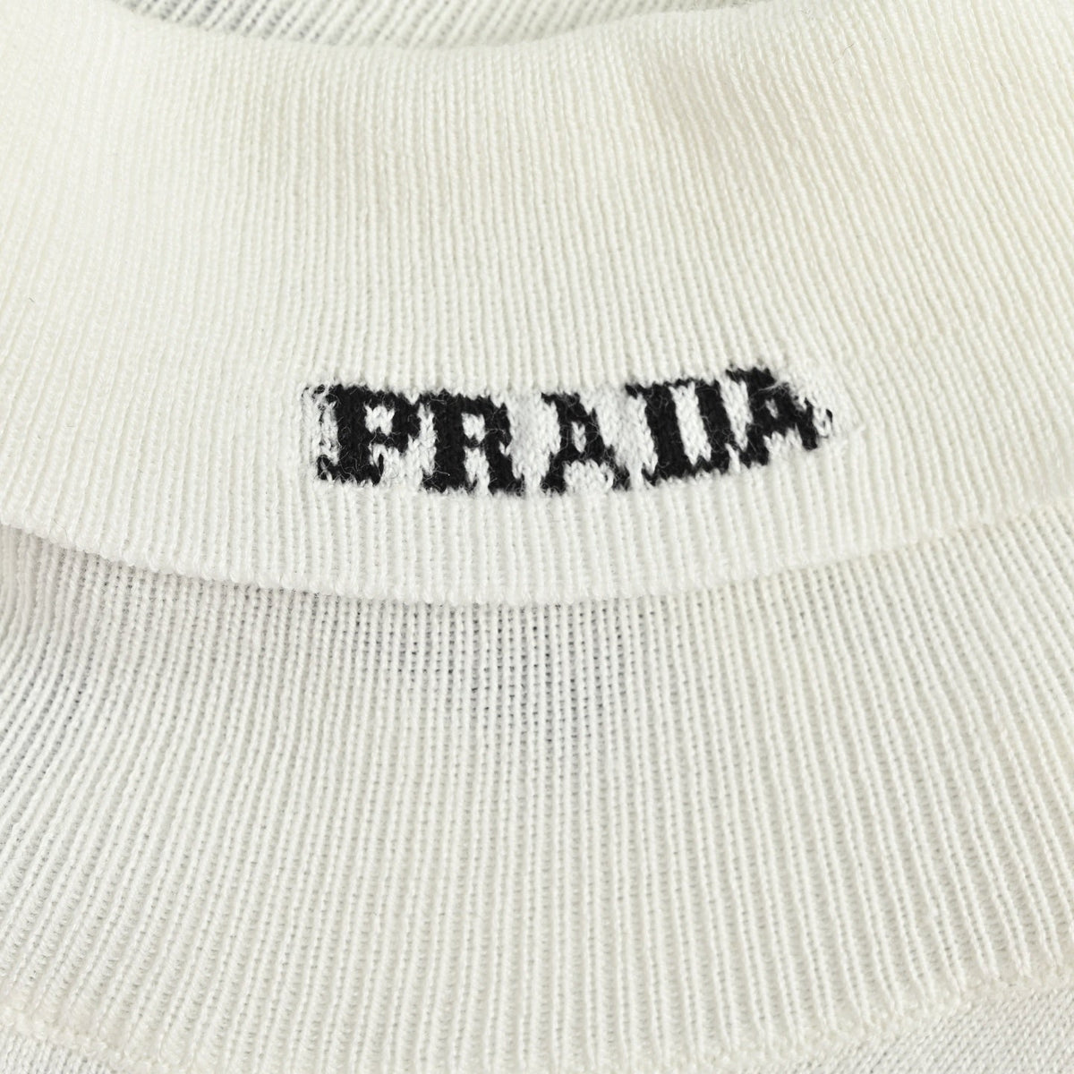 Mock Neck Logo Knit T-Shirt