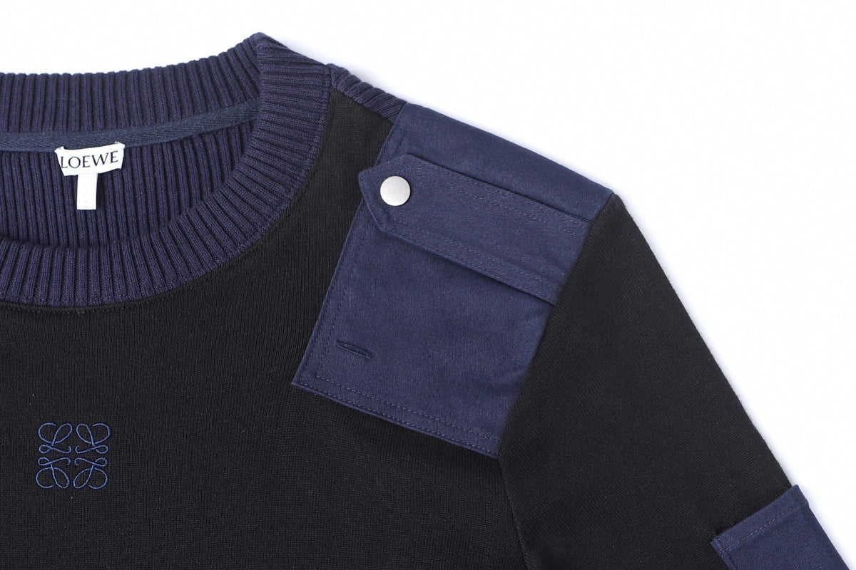 Contrast Panel Utility Sweater