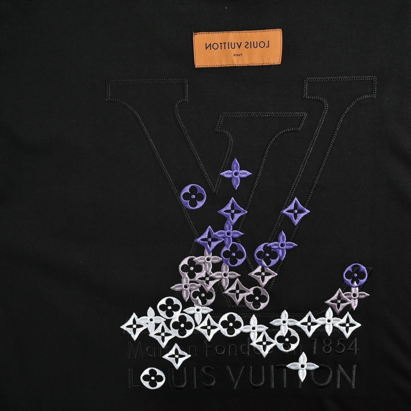Gradient Embroidered Monogram T-Shirt | Black