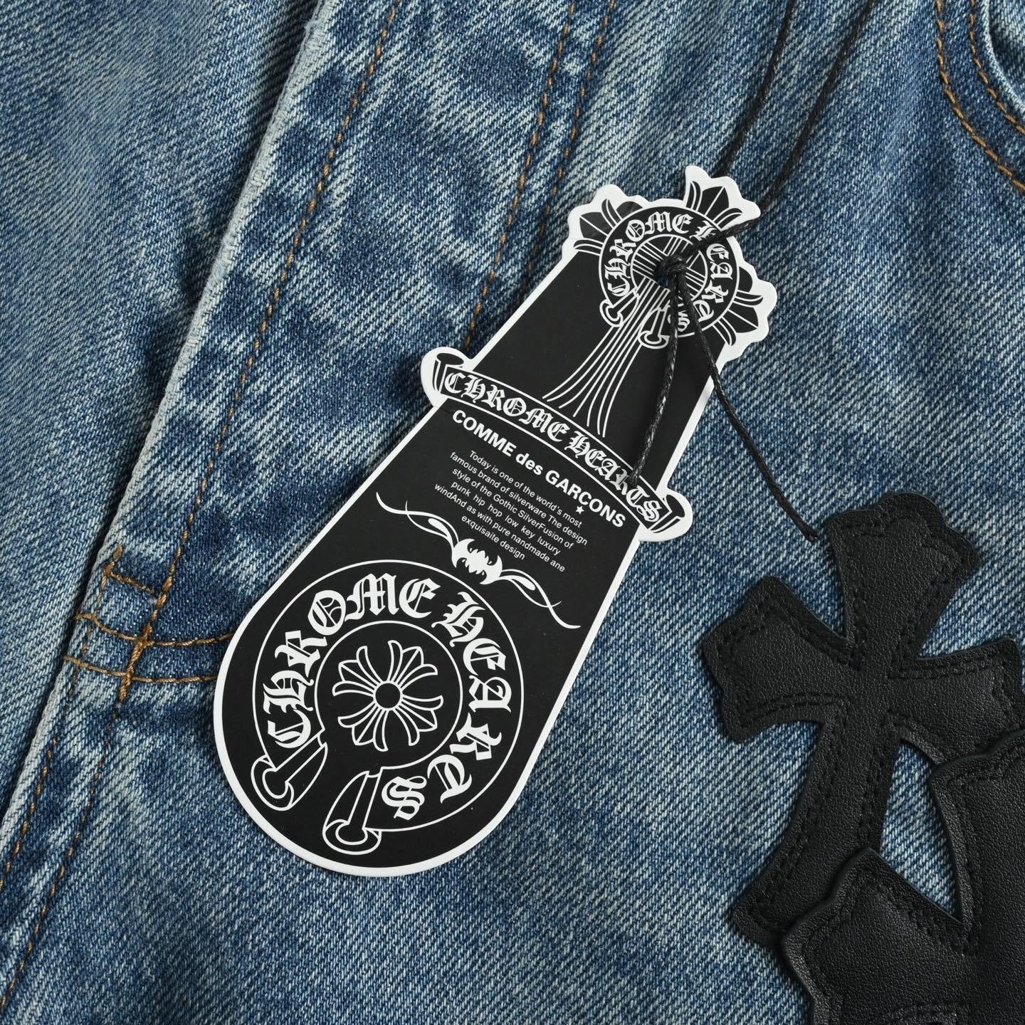 Cross Patch Denim Jeans | Blue