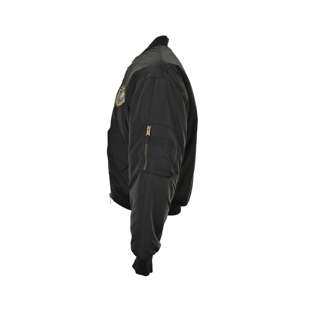 Crest-Patch Nylon Bomber Jacket | Black