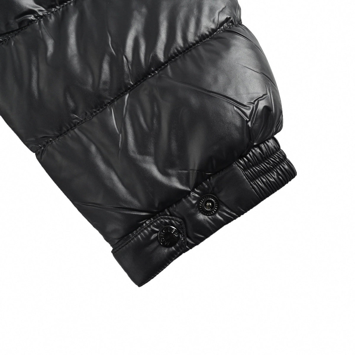 Glossy Quilted Puffer Jacket | Black
