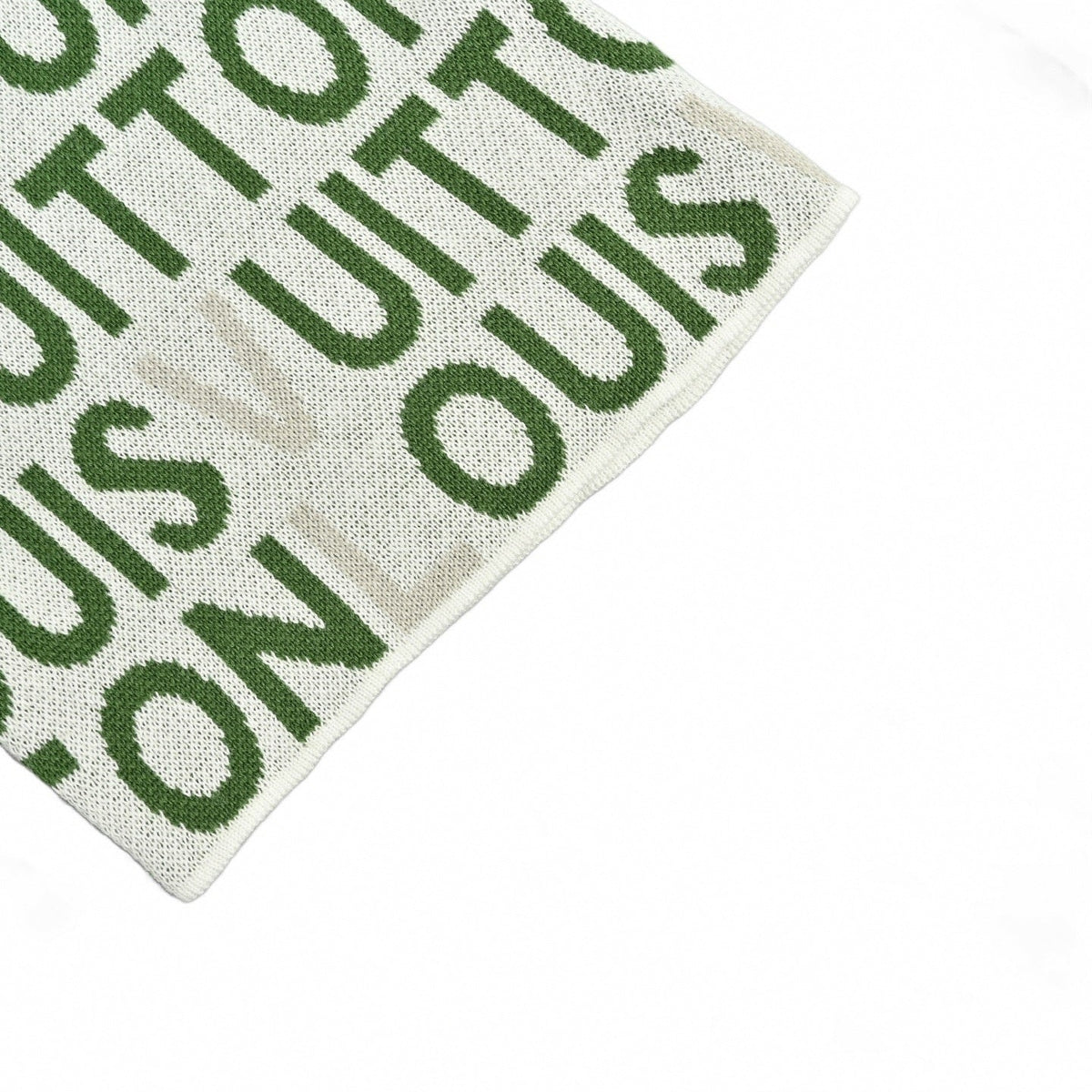 All-Over Typographic Knit T-Shirt | White & Green