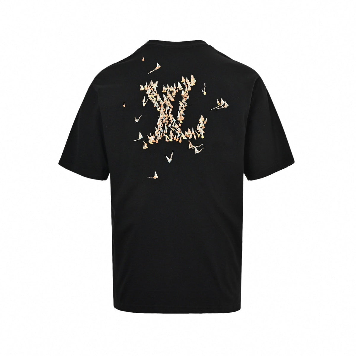 Embroidered Sailboat LV Logo T-Shirt - Black