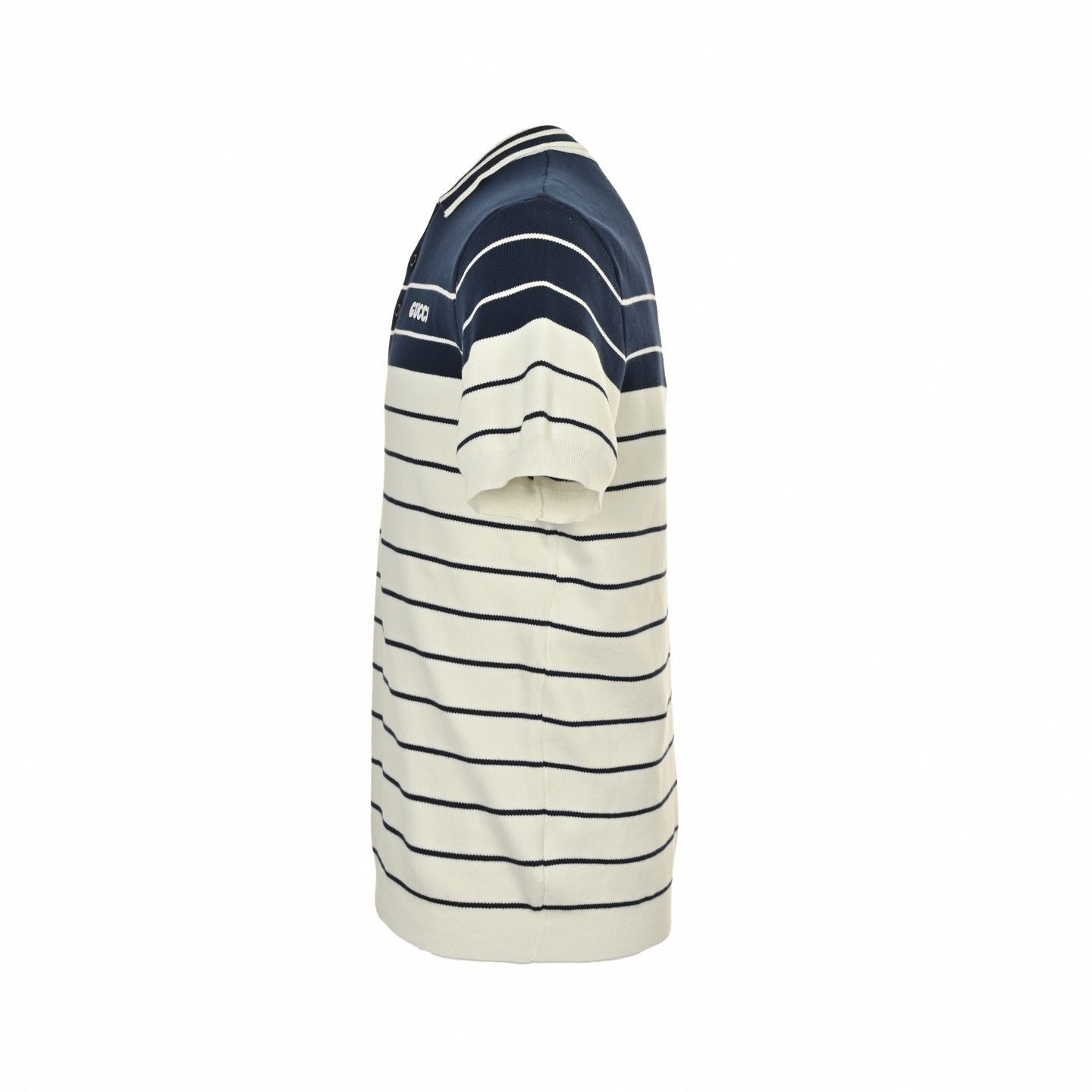 Striped Knit Polo Shirt