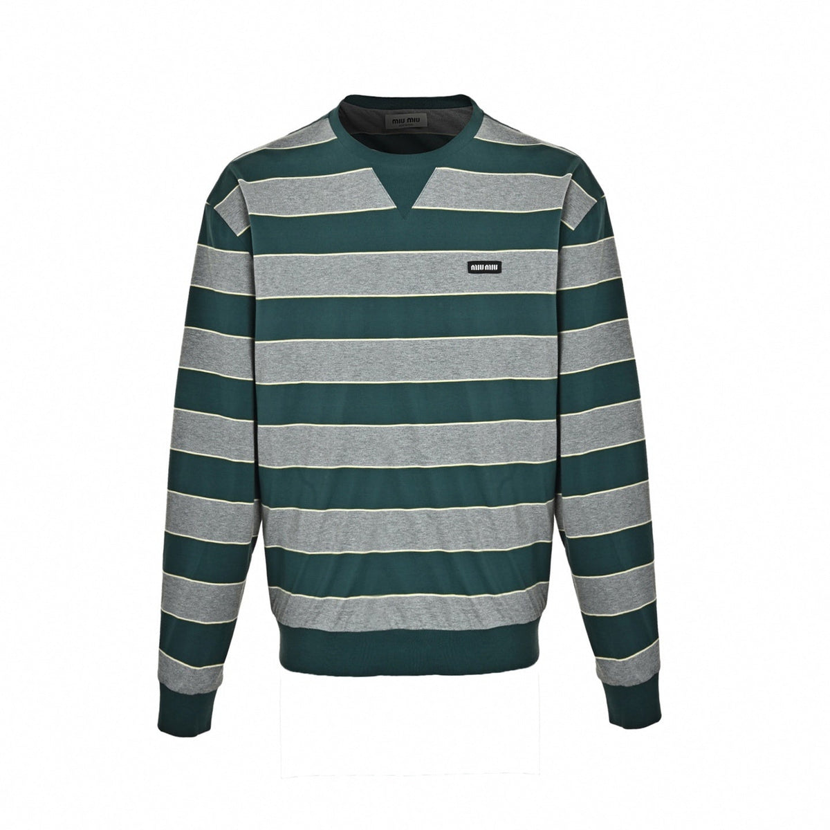 Striped Chest Logo Sweatshirt - Green/Grey