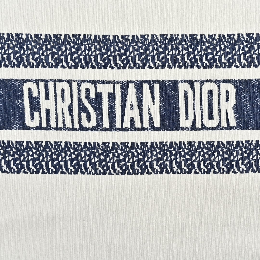 Jacquard Stripe Logo T-Shirt | White