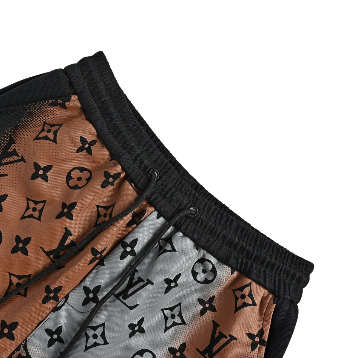 Halftone Monogram Track Shorts | Brown & Black
