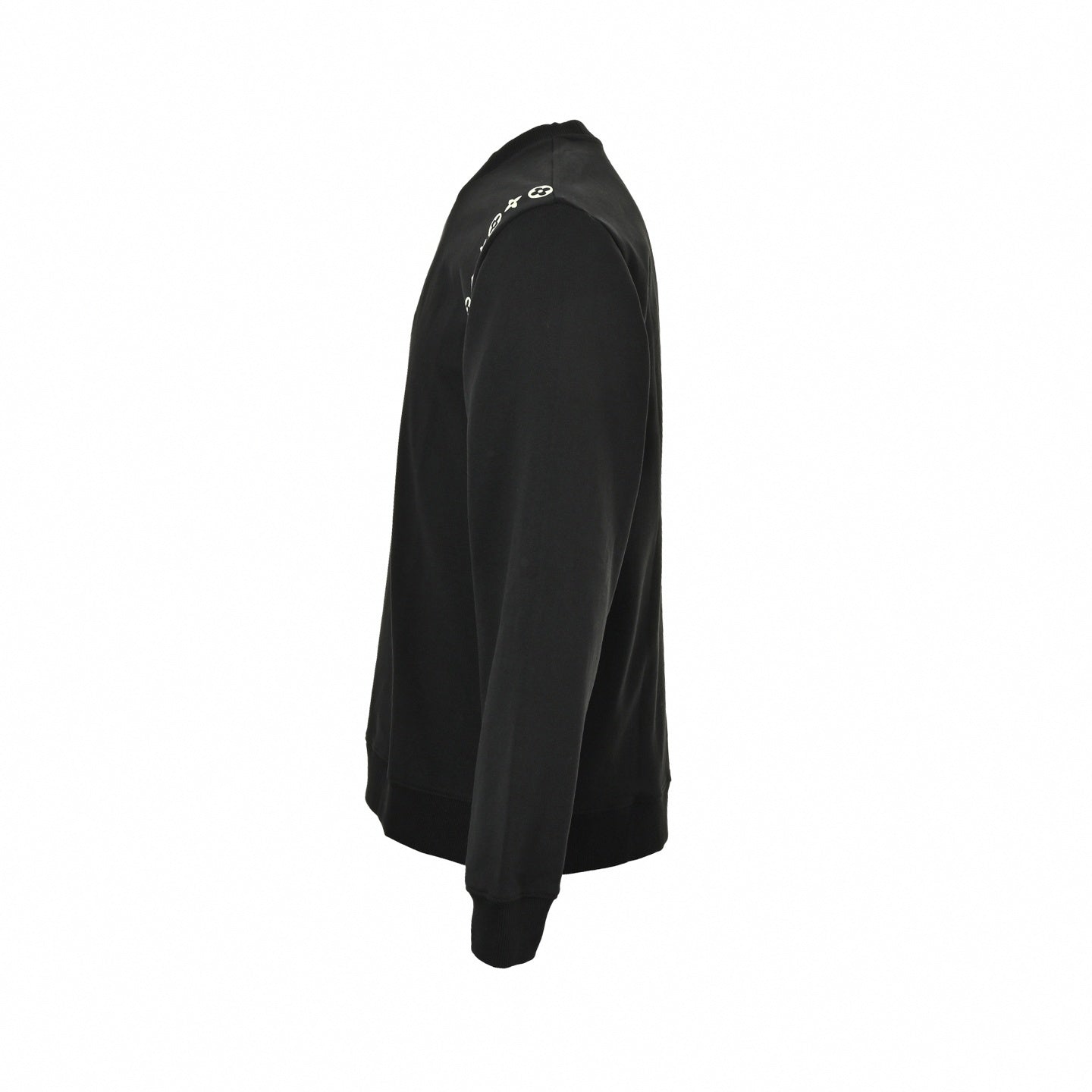 Embroidered Monogram Sleeve Sweatshirt | Black