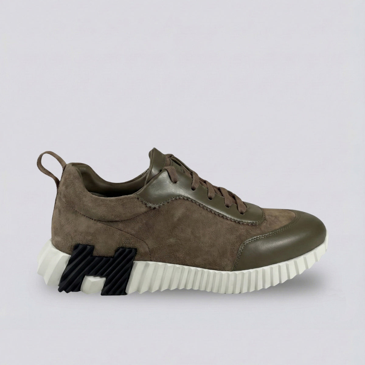 Bouncing Sneakers - Khaki & Brown Suede