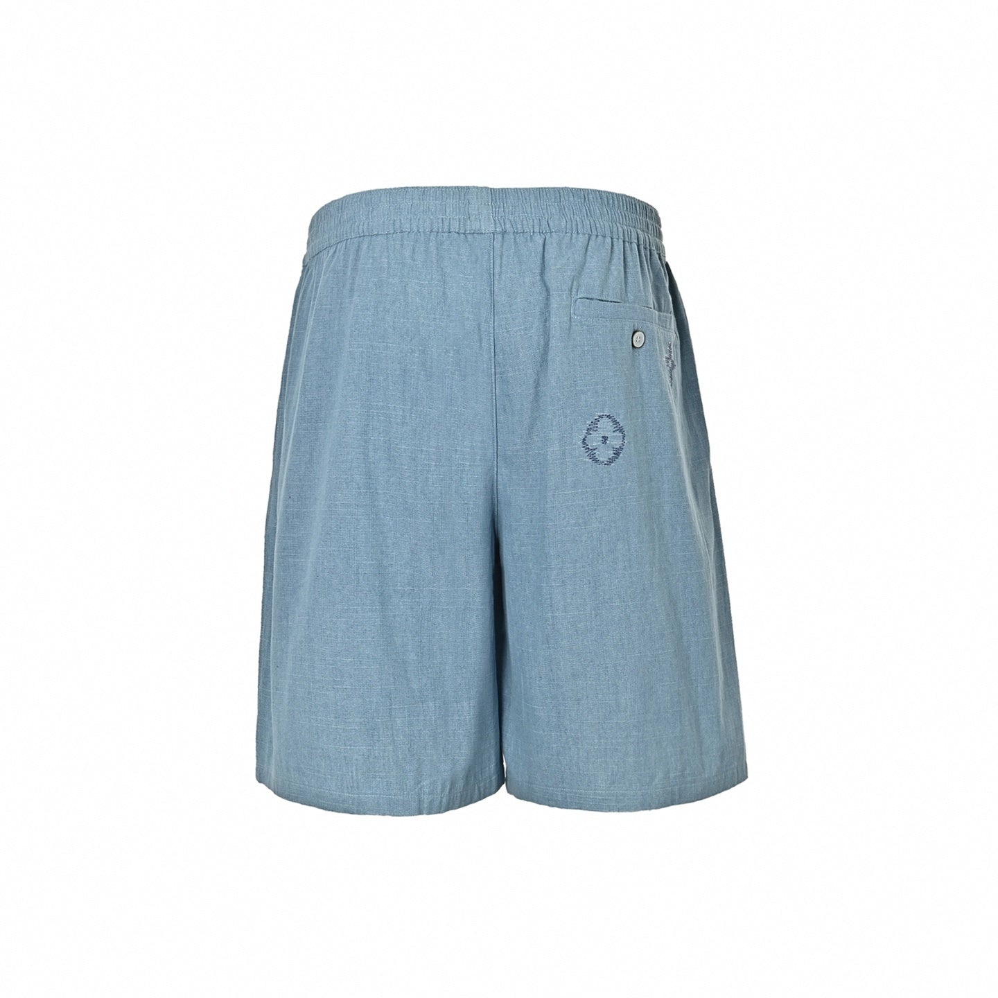 Sketched Embroidery Shorts - Light Blue