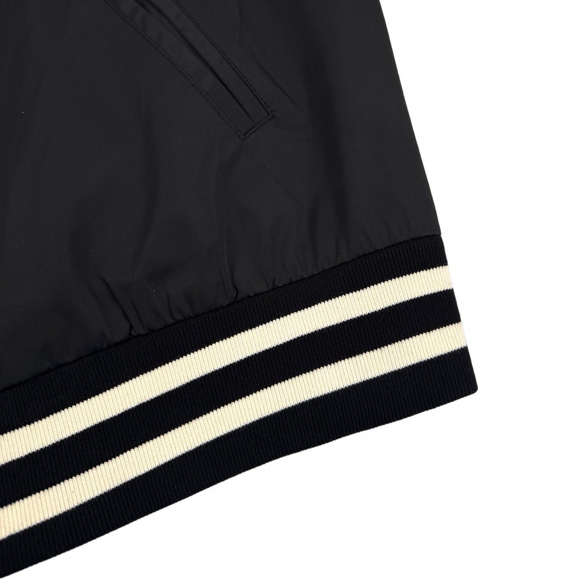 Triomphe Logo Striped Satin Jacket | Black